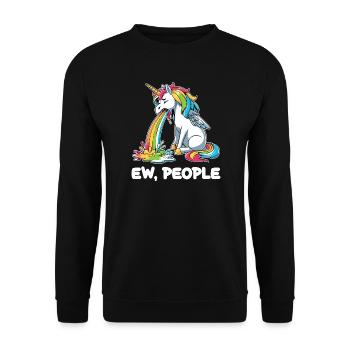 Rainbow Unicorn Spits Rainbow - Unisex Sweatshirt - black - Front - Alina (178cm) & Michal (187cm)
