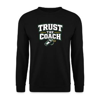 Soccer Training Youth Sports Coach - Unisex Sweatshirt - black - Front - Alina (178cm) & Michal (187cm)