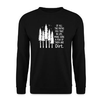 Wandern Camping Trekking Draußen Natur Berg - Unisex Pullover - Schwarz - Vorne - Alina (178cm) & Michal (187cm)