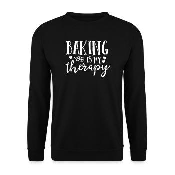 Baking Is My Therapy - Unisex Sweatshirt - black - Front - Alina (178cm) & Michal (187cm)