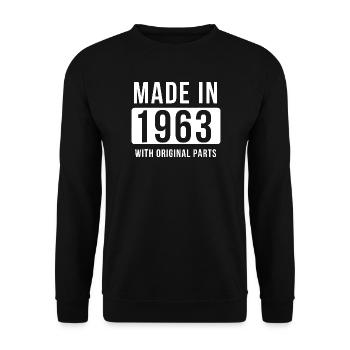 Made in 1963 Vintage Parts - Unisex Sweatshirt - black - Front - Alina (178cm) & Michal (187cm)