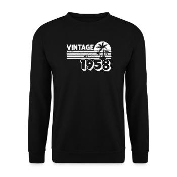 Coucher de soleil Palm 1958 vintage - Sweat-shirt Unisexe - noir - Devant - Alina (178cm) & Michal (187cm)