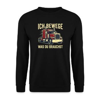LKW Fahrer - Retro Trucker Spruch - Unisex Pullover - Schwarz - Vorne - Alina (178cm) & Michal (187cm)