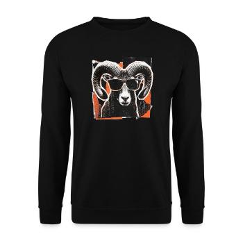 Lunettes de soleil mouflon vintage - Sweat-shirt Unisexe - noir - Devant - Alina (178cm) & Michal (187cm)