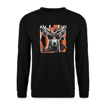 Lunettes de soleil Vinatge pour cerfs - Sweat-shirt Unisexe - noir - Devant - Alina (178cm) & Michal (187cm)
