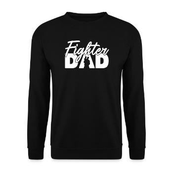 Papa combattant silhouette blanche Silhouette audacieuse Slogan Art - Sweat-shirt Unisexe - noir - Devant - Alina (178cm) & Michal (187cm)
