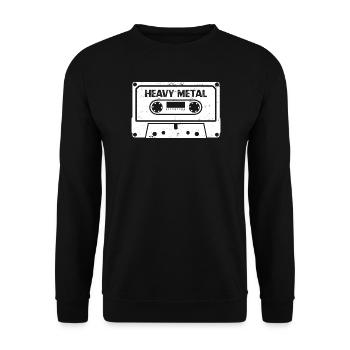 Kassette Heavy Metal Retro - Unisex Pullover - Schwarz - Vorne - Alina (178cm) & Michal (187cm)