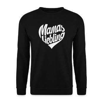 Mamas Liebling Herzdesign - Unisex Pullover - Schwarz - Vorne - Alina (178cm) & Michal (187cm)