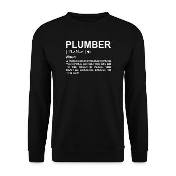 Définition du plombier - Sweat-shirt Unisexe - noir - Devant - Alina (178cm) & Michal (187cm)