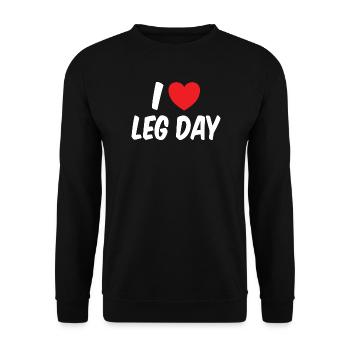 Gym Fitness Workout I Love Leg Day - Unisex Sweatshirt - black - Front - Alina (178cm) & Michal (187cm)