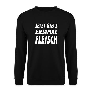 Fleisch - Unisex Pullover - Schwarz - Vorne - Alina (178cm) & Michal (187cm)