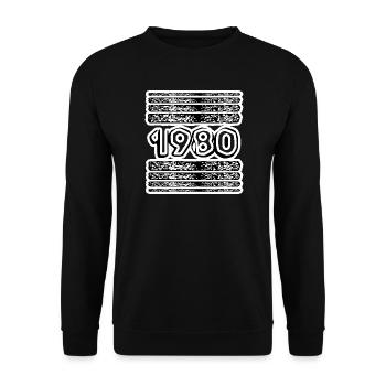 1980 - Unisex Pullover - Schwarz - Vorne - Alina (178cm) & Michal (187cm)