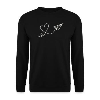 Herzflug line art - Unisex Sweatshirt - black - Front - Alina (178cm) & Michal (187cm)