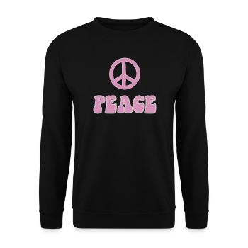Peace Symbol Retro Hippie Style Flower Power - Unisex Pullover - Schwarz - Vorne - Alina (178cm) & Michal (187cm)