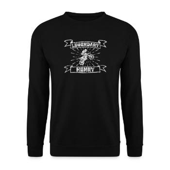 Biker Henry - Unisex Sweatshirt - black - Front - Alina (178cm) & Michal (187cm)