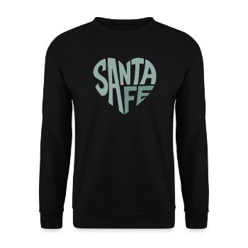 Santa Fe Lettering Heart - Unisex Sweatshirt - black - Front - Alina (178cm) & Michal (187cm)