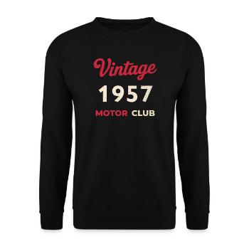 Année de naissance rétro vintage du Motor Club 1957 - Sweat-shirt Unisexe - noir - Devant - Alina (178cm) & Michal (187cm)