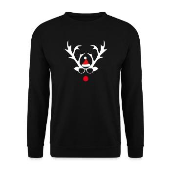 Rudolph Brillenrentier Santa - Unisex Pullover - Schwarz - Vorne - Alina (178cm) & Michal (187cm)