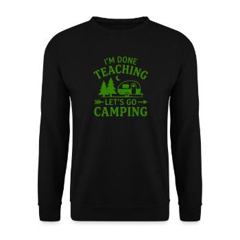 T-Shirt Pensionierter Lehrer-Campingkarawane - Unisex Pullover - Schwarz - Vorne - Alina (178cm) & Michal (187cm)