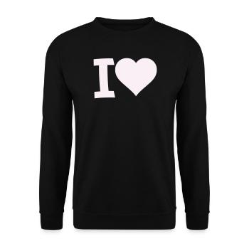 I Liebe Herz Motiv - Unisex Pullover - Schwarz - Vorne - Alina (178cm) & Michal (187cm)