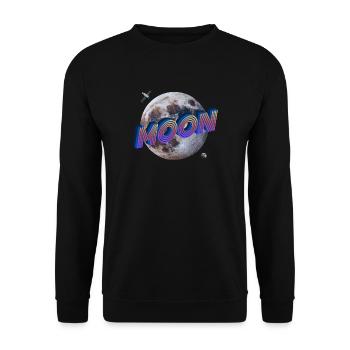 Moon - Outer Space Series - Unisex Sweatshirt - black - Front - Alina (178cm) & Michal (187cm)