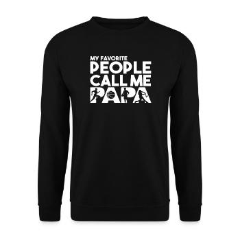 Mes préférés m’appellent papa du sport - Sweat-shirt Unisexe - noir - Devant - Alina (178cm) & Michal (187cm)