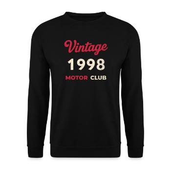 Cadeau vintage de l’année de naissance rétro du Motor Club 1998 - Sweat-shirt Unisexe - noir - Devant - Alina (178cm) & Michal (187cm)