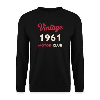Cadeau vintage de l’année de naissance rétro du Motor Club 1961 - Sweat-shirt Unisexe - noir - Devant - Alina (178cm) & Michal (187cm)