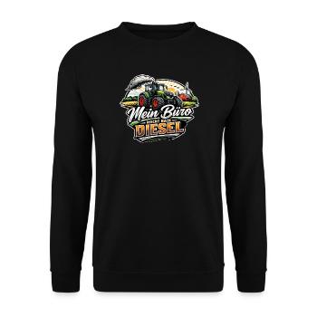 Mein Büro riecht nach Diesel - Unisex Pullover - Schwarz - Vorne - Alina (178cm) & Michal (187cm)