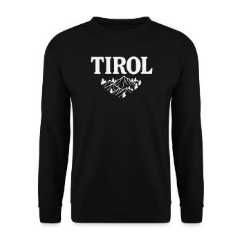 Tyrol Mountain Silhouette Alpine Motif - Unisex Sweatshirt - black - Front - Alina (178cm) & Michal (187cm)