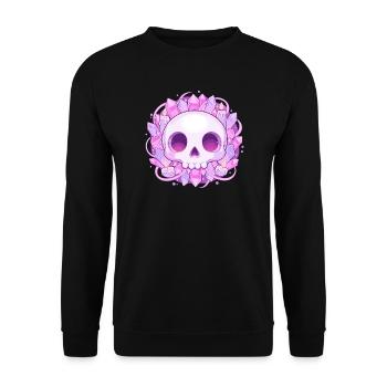 Crâne de cristal avec des cristaux - Sweat-shirt Unisexe - noir - Devant - Alina (178cm) & Michal (187cm)