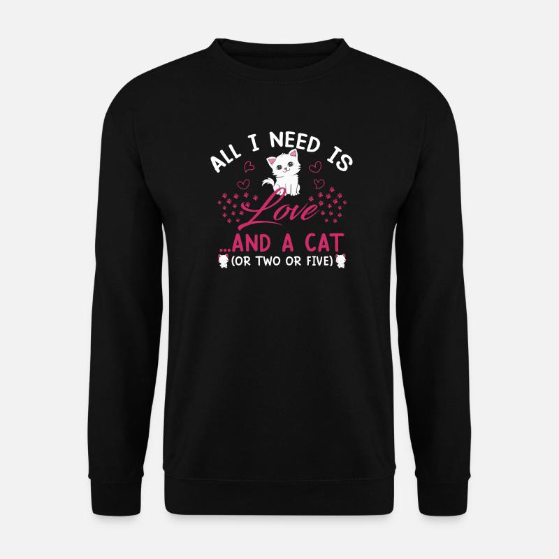 Cat Love - Unisex Pullover - Schwarz