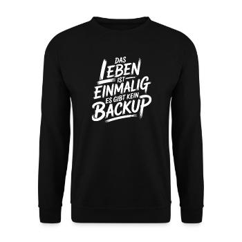 Leben ohne Backup - Unisex Pullover - Schwarz - Vorne - Alina (178cm) & Michal (187cm)