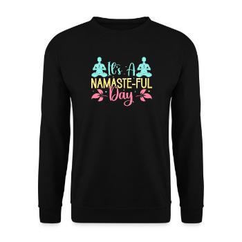 Yoga It´s A Namaste-ful Day Funny Yoga - Unisex Pullover - Schwarz - Vorne - Alina (178cm) & Michal (187cm)