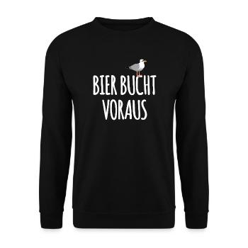Bier Bucht Seefahrer Kneipe - Unisex Pullover - Schwarz - Vorne - Alina (178cm) & Michal (187cm)