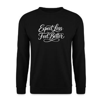 Sarcasm – Expect less, feel better – Lu - Unisex Sweatshirt - black - Front - Alina (178cm) & Michal (187cm)