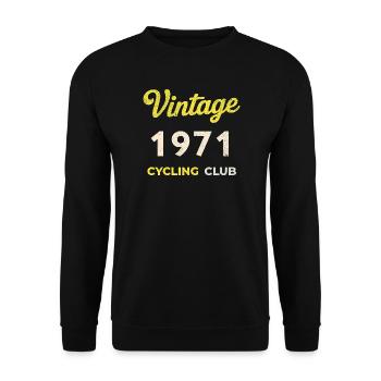 Vintage 1971 – Cycling Club Retro Birth Year - Unisex Sweatshirt - black - Front - Alina (178cm) & Michal (187cm)