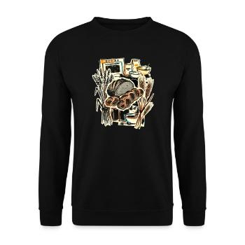 Pâtissier Vintage - Sweat-shirt Unisexe - noir - Devant - Alina (178cm) & Michal (187cm)
