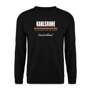 Karlsruhe - Unisex Pullover - Schwarz - Vorne - Alina (178cm) & Michal (187cm)