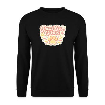 Pawsitive Vibes Paw Joy - Sweat-shirt Unisexe - noir - Devant - Alina (178cm) & Michal (187cm)