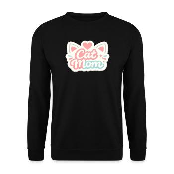Motif pastel de maman chat - Sweat-shirt Unisexe - noir - Devant - Alina (178cm) & Michal (187cm)