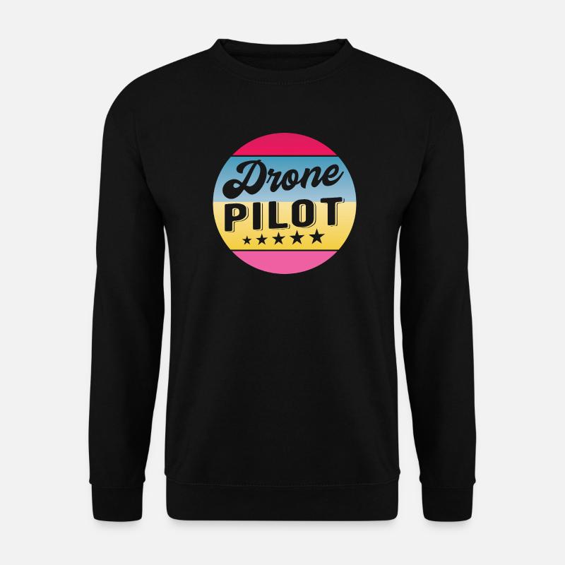 Drone Pilot Drohnenpilot Gradient Badge - Unisex Sweatshirt - black