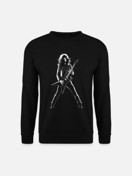 Guitariste Homme jouant de guitare électrique Impression - Sweat-shirt Unisexe - noir