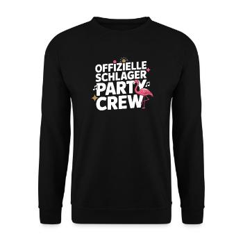 Schlager Party Crew Mallorca Flamingo JGA Malle - Unisex Pullover - Schwarz - Vorne - Alina (178cm) & Michal (187cm)