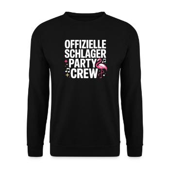 Schlager Party Crew Mallorca Flamingo JGA Malle - Unisex Pullover - Schwarz - Vorne - Alina (178cm) & Michal (187cm)