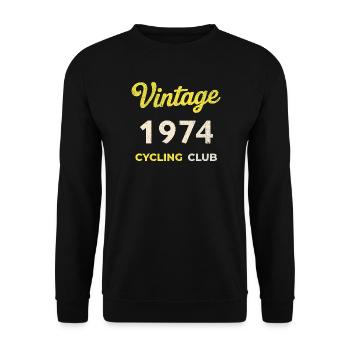 Vintage 1974 – Cycling Club Retro Birth Year - Unisex Sweatshirt - black - Front - Alina (178cm) & Michal (187cm)