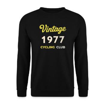 Vintage 1977 – Cycling Club Retro Birth Year - Unisex Sweatshirt - black - Front - Alina (178cm) & Michal (187cm)