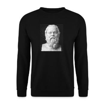 Socrates Halftone Portrait. - Unisex Sweatshirt - black - Front - Alina (178cm) & Michal (187cm)