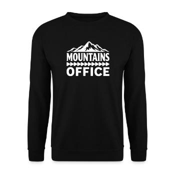 Mountains Office Bergliebhaber Abenteuer - Unisex Pullover - Schwarz - Vorne - Alina (178cm) & Michal (187cm)