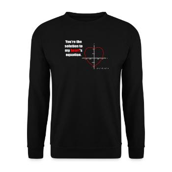 Heart Equation on Graph - Unisex Sweatshirt - black - Front - Alina (178cm) & Michal (187cm)